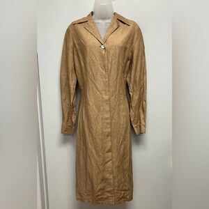Nordstrom Studio 121 Long Sleeve Linen Blend Shirt Dress Size 10